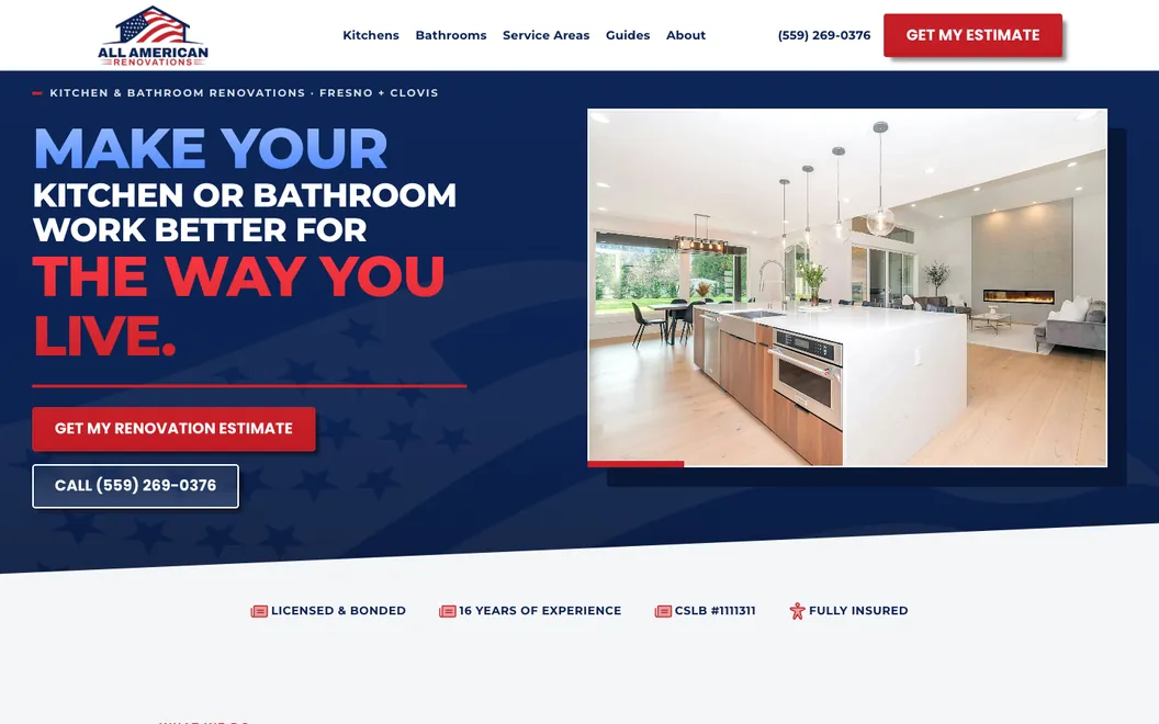 All American Renovations homepage