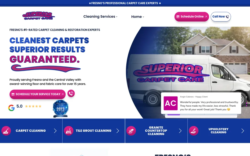 Superior Carpet Care homepage
